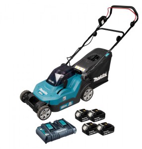 Makita DLM382PF4 (36V) Twin 18v 38cm Lawn Mower with 4x3.0Ah Batteries & Twinport Charger £359.95